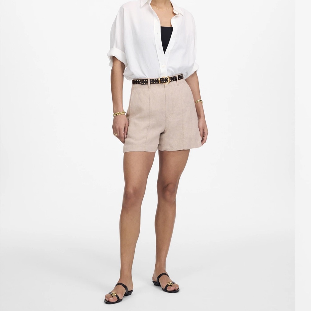 Madewell 100% Linen Pintucked Shorts